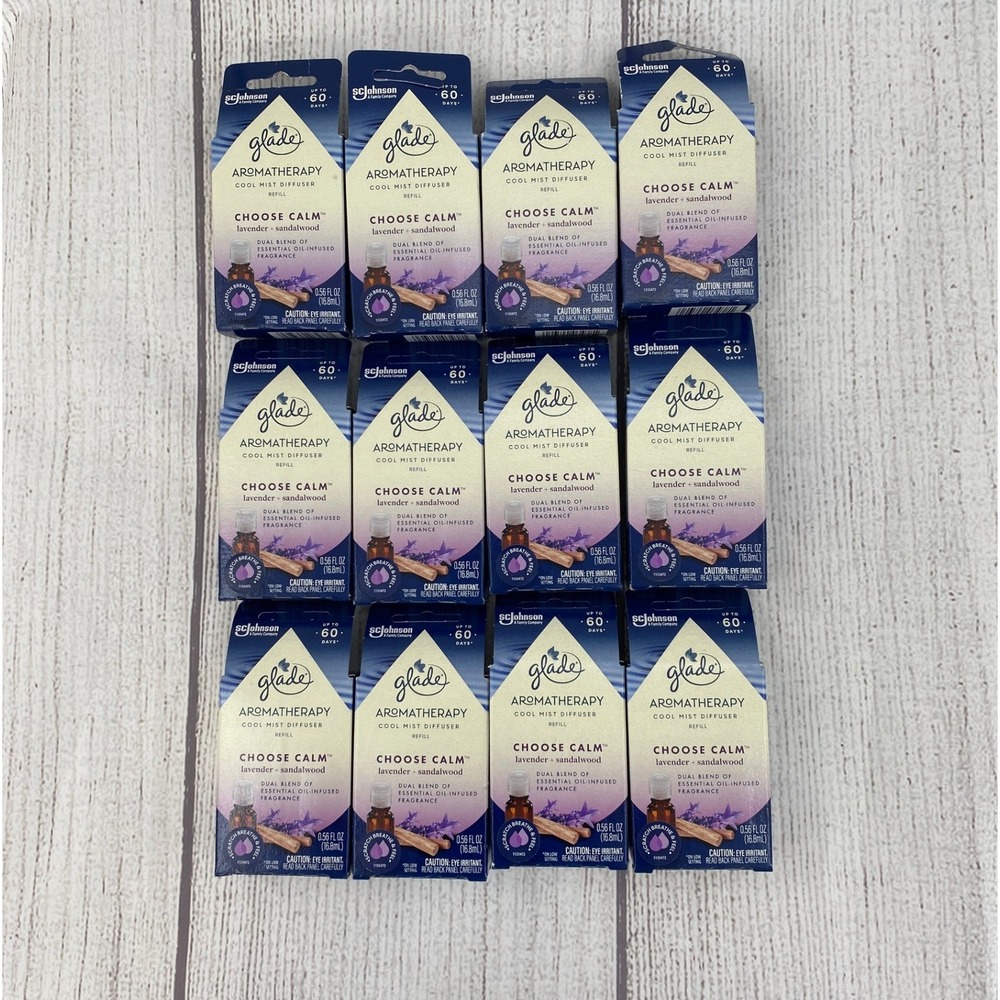 Glade Aromatherapy Diffuser Refill 12pk Lavender Sandalwood Choose Calm 0.56oz